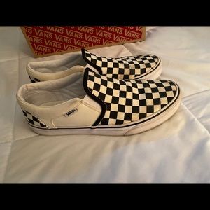 Vans white and black checkered